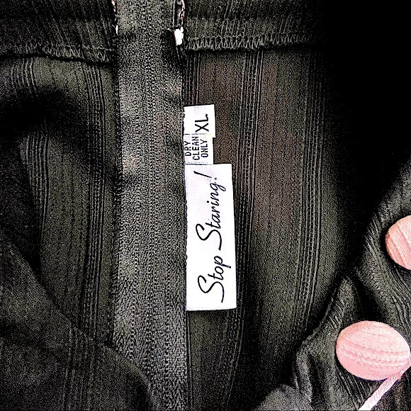 Stop Staring! Y2K Pin-Up Rockabilly Black & Pink Wiggle Pencil Shift Dress Sz XL - Picture 2 of 8